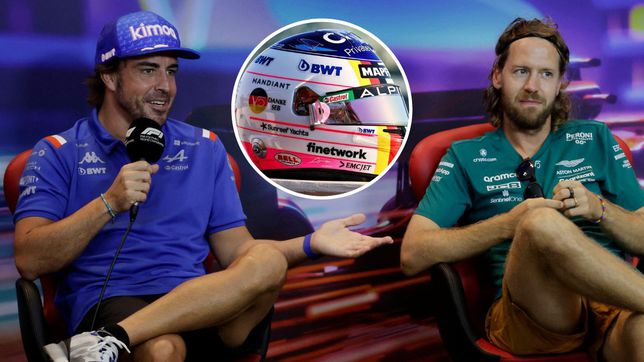 Homenaje de Alonso a Vettel