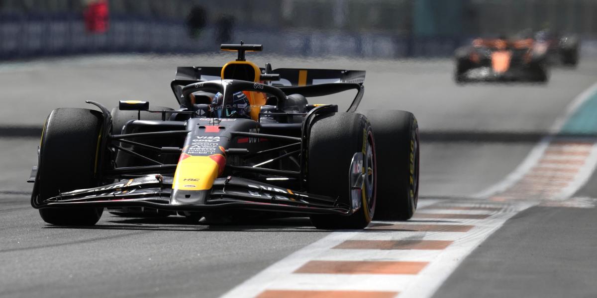Verstappen dañó el suelo de su Red Bull en Miami.