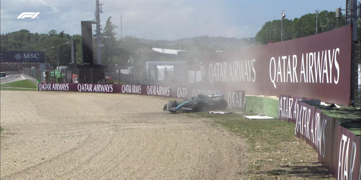 Accidente de Fernando Alonso para complicarle las cosas antes de la clasificación de Imola.