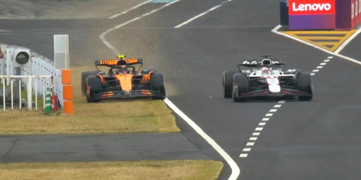 Chispas entre Norris y Verstappen: Lando, a la hierba y protesta a Max.