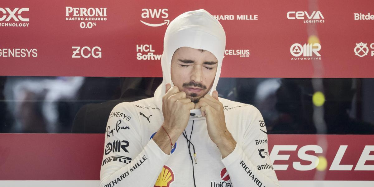 Un desastre para Leclerc: choque contra el muro antes de la carrera sprint.